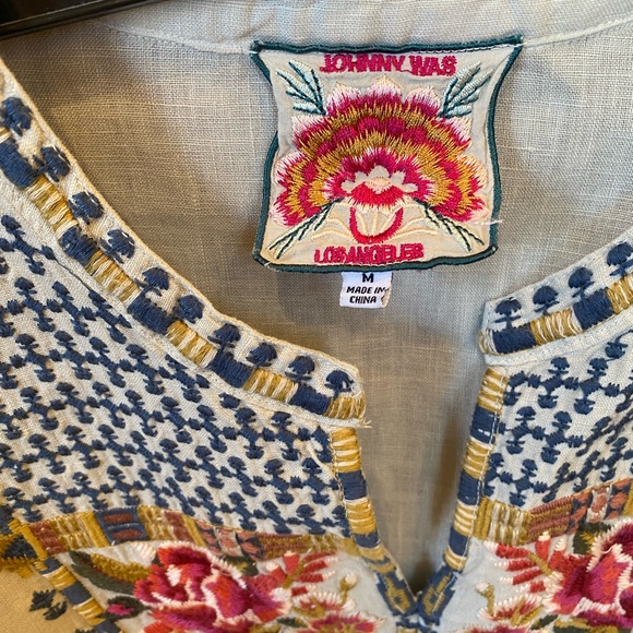 Johnny Was Linen Embroidered Dress. EUC - Picture 5 of 8